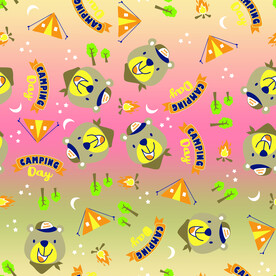 卡通 熊头 渐变 字母