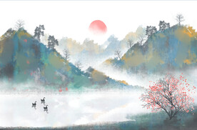 山水画 晶瓷画 新中式