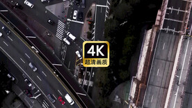 航拍现代城市群街道夜景