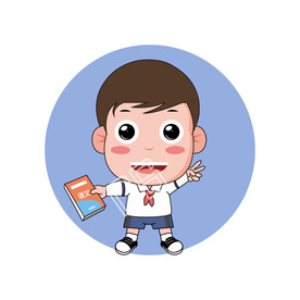 可爱卡通男学生