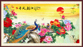 牡丹孔雀图