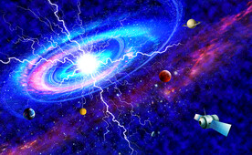 闪电星空