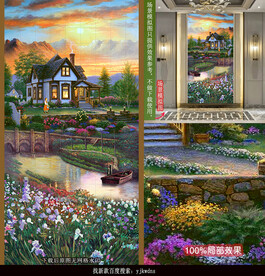 欧美田园别墅风景装饰画