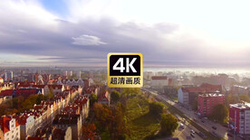 短视频素材航拍城市街道建筑群