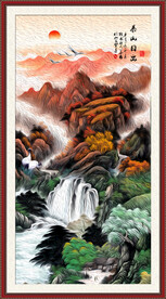 竖幅山水画
