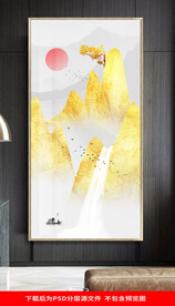 金色山水玄关晶瓷画