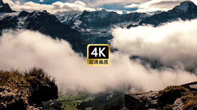 唯美风景云雾缭绕的山顶美景