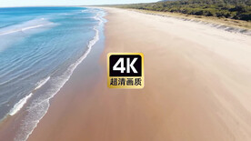 短视频素材航拍热带碧浪沙滩