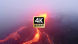 短视频素材航拍火山岩浆