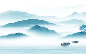 高端中式山水 tif文件分层