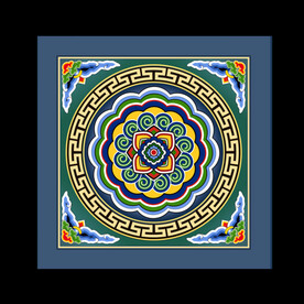 中式古彩古建筑彩绘吊顶