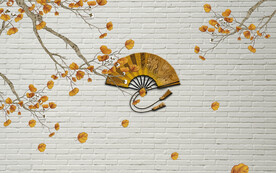 晶瓷画 扇子 新中式