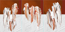 现代抽象浮雕油漆笔刷装饰画