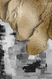 浮雕抽象金色油漆笔刷玄关装饰画