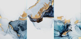 北欧抽象金色水墨装饰无框画