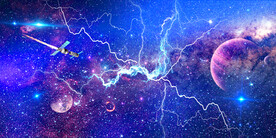 闪电星空