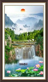 竖幅山水画