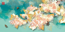 晶瓷画 手绘淡彩植物