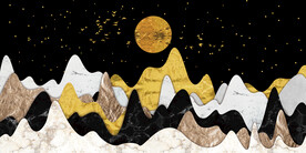 山川抽象画 晶瓷画