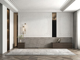 现代卧室背景墙