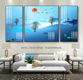 现代简约石来运转客厅装饰画挂画