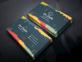 绘画颜料喷溅涂鸦效果艺术名片