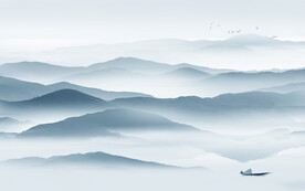 高清客厅山水 tif分层画 