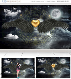 网红暗黑背景墙