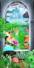 鲜花草地玄关背景墙