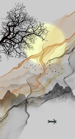抽象山水意境玄关