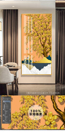 实物画玄关晶瓷画