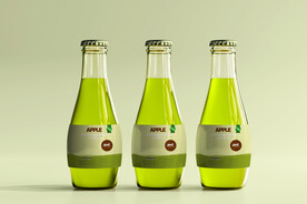 矮装圆肚玻璃饮料瓶样机PSD