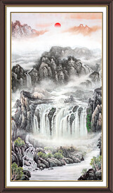 竖幅山水画