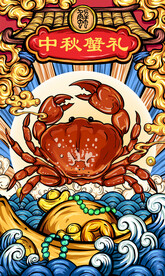 大闸蟹插画
