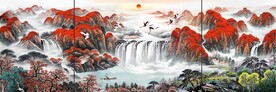 鸿运当头三联画
