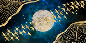 晶瓷画 抽象画 飞鸟