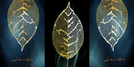 晶瓷画 抽象画 金色叶子