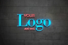 发光字logo样机