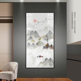新中式山水装饰画客厅玄关挂画