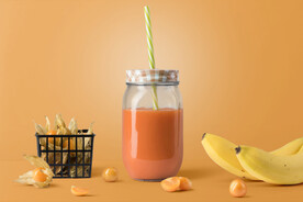 玻璃瓶装果汁饮料包装样机PSD