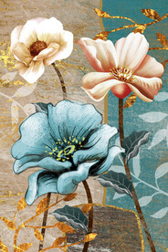 晶瓷画 蓝色花