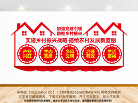 党建引领乡村振兴文化墙