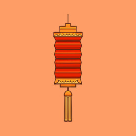 花灯插画素材设计