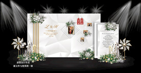 银白色婚礼迎宾区