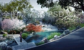 溪流林荫