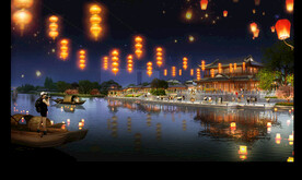 夜景灯笼古建