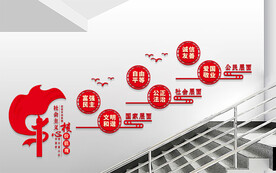 社会主义核心价值观楼梯文化墙