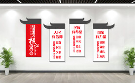 中国风社会主义核心价值观文化墙
