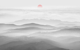 中式山水画电视背景墙