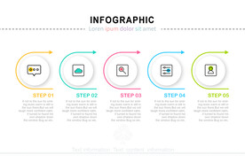 企业商务PPT五个分项信息图表